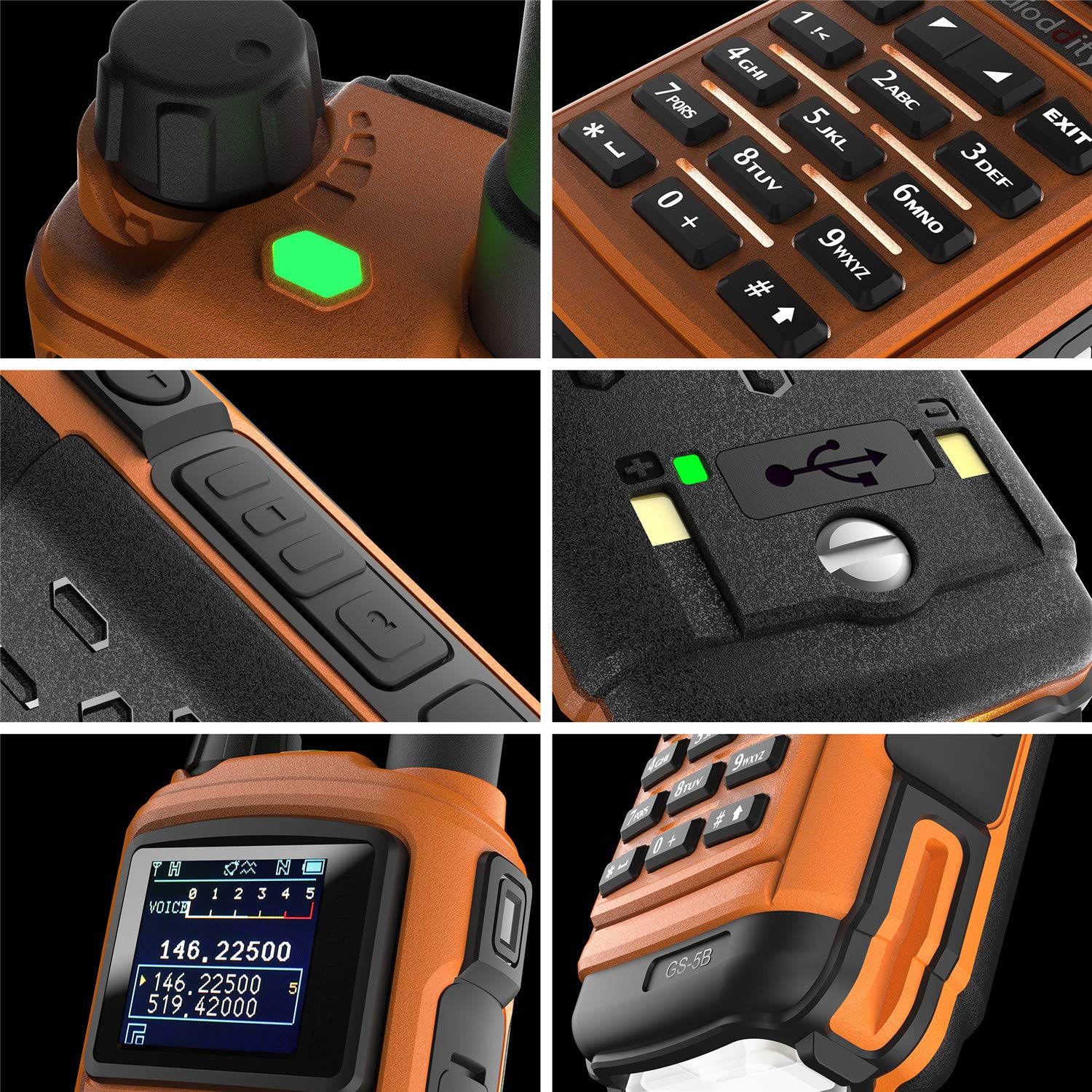 [2025 Upgraded Version] Radioddity GS-5B 8W Dual Band Ham Radio Handheld, Support Chirp & APP Programming, BT Headsets Connection, Channel Sync, IP56 Rainproof, Dual PTT, 512CH, 2000mAh USB-C Battery - Image 6