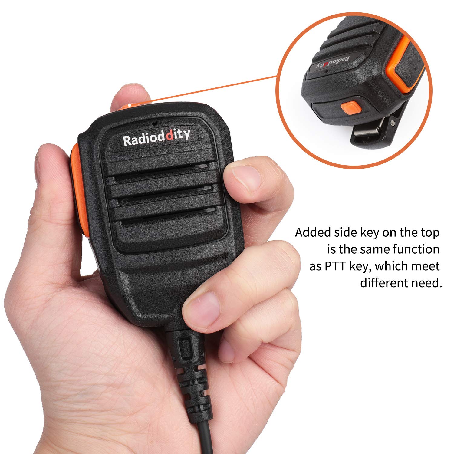 Radioddity RS22 Remote Speaker Mic with Clear Sound, Compatible with Baofeng UV-5R UV-5RX3 BF-888S BF-F8HP H-777 Radioddity GM-30 GA-2S GA-510 TYT Kenwood Two Way Radio Walkie Talkie (Single PTT) - Image 4