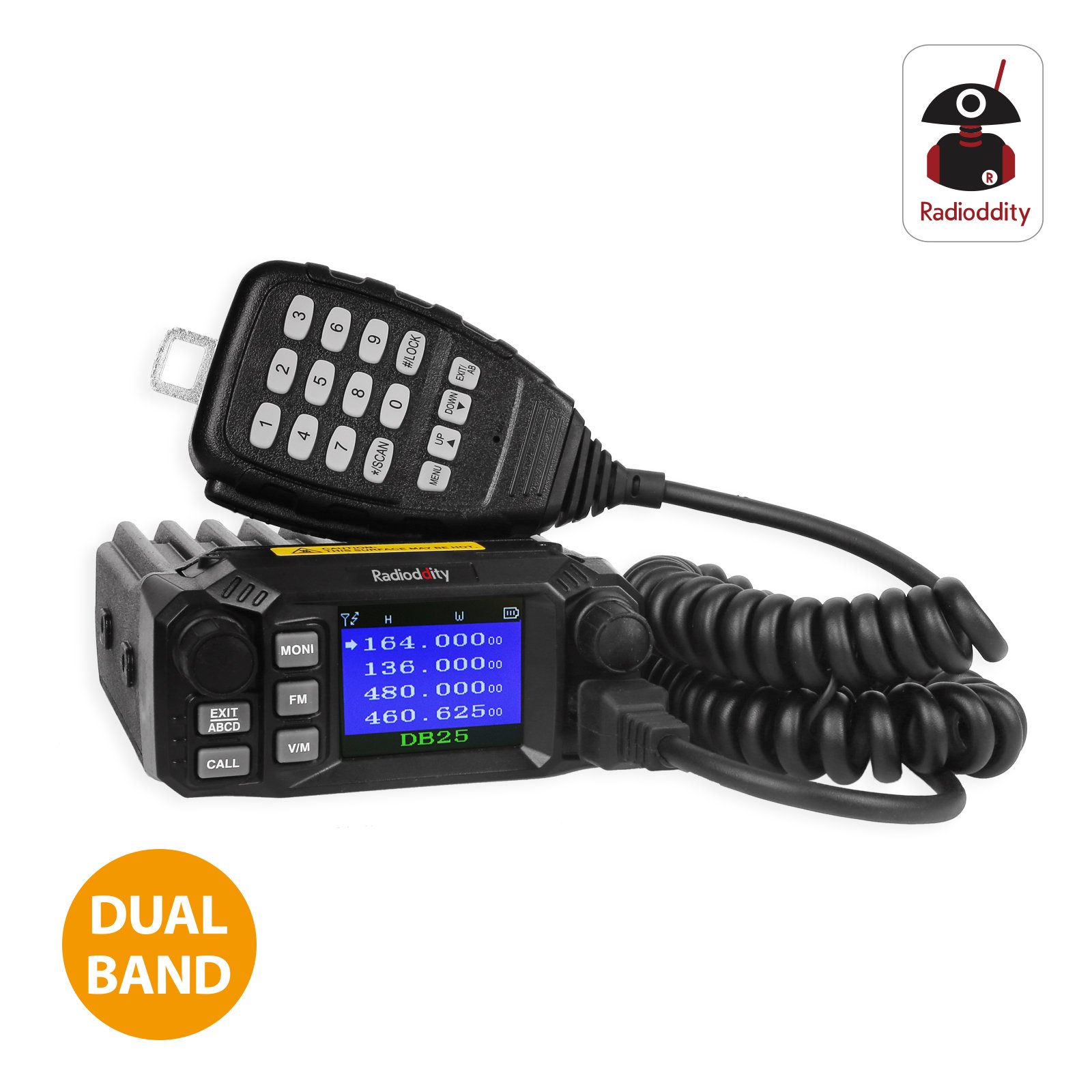 Radioddity DB25 Pro Dual Band Quad-Standby Mini Mobile Car Truck Radio, 4 Color Display, 25W Vehicle Transceiver with Cable + High Gain Quad Band Antenna - Image 8