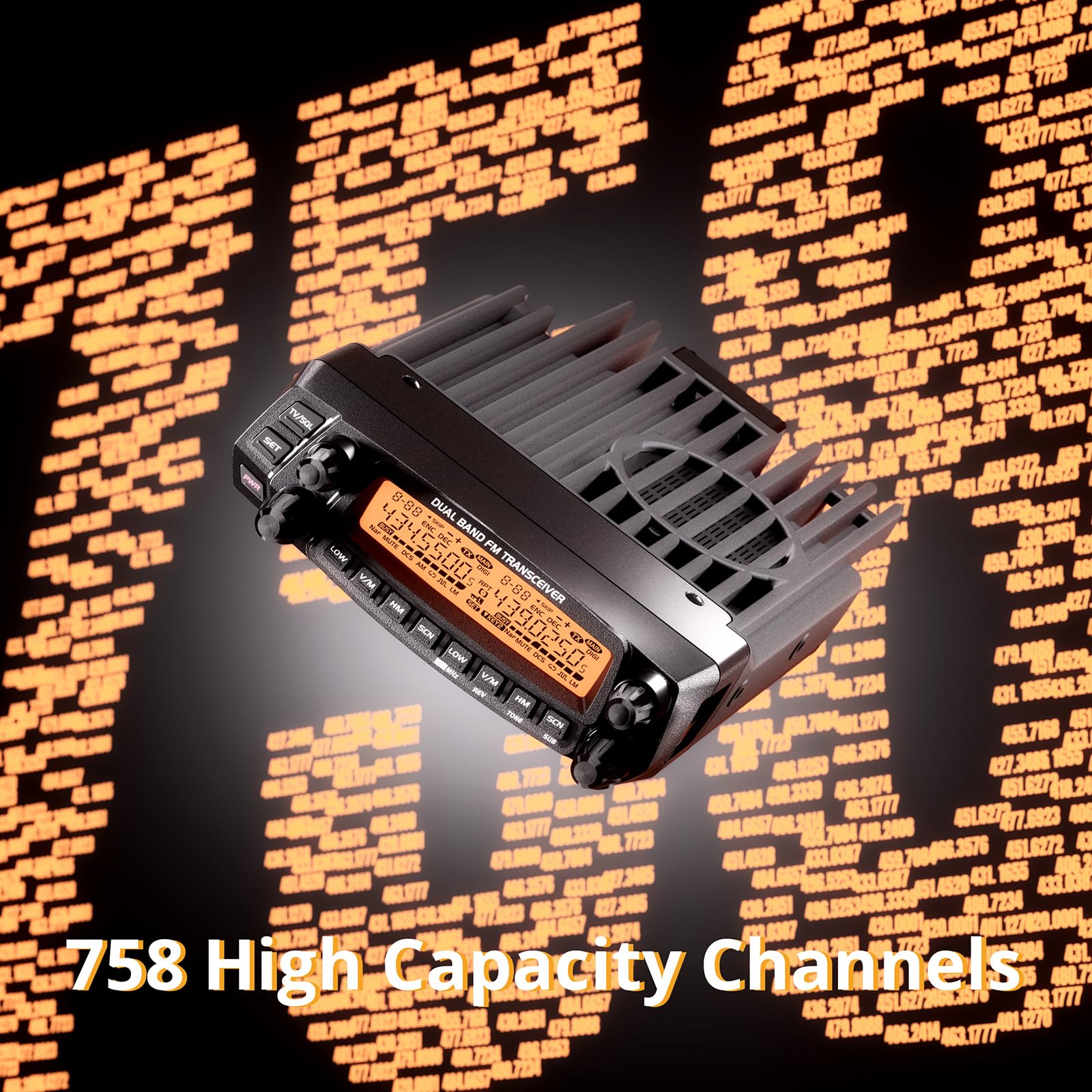 Radioddity DB50 Dual Band Mobile Radio Transceiver, UHF VHF 50W High Power Amateur Ham Radio, Multi-Band Receiver with Detachable Front Panel, Programming Cable, CTCSS/DCS, Chirp Programmable - Image 5