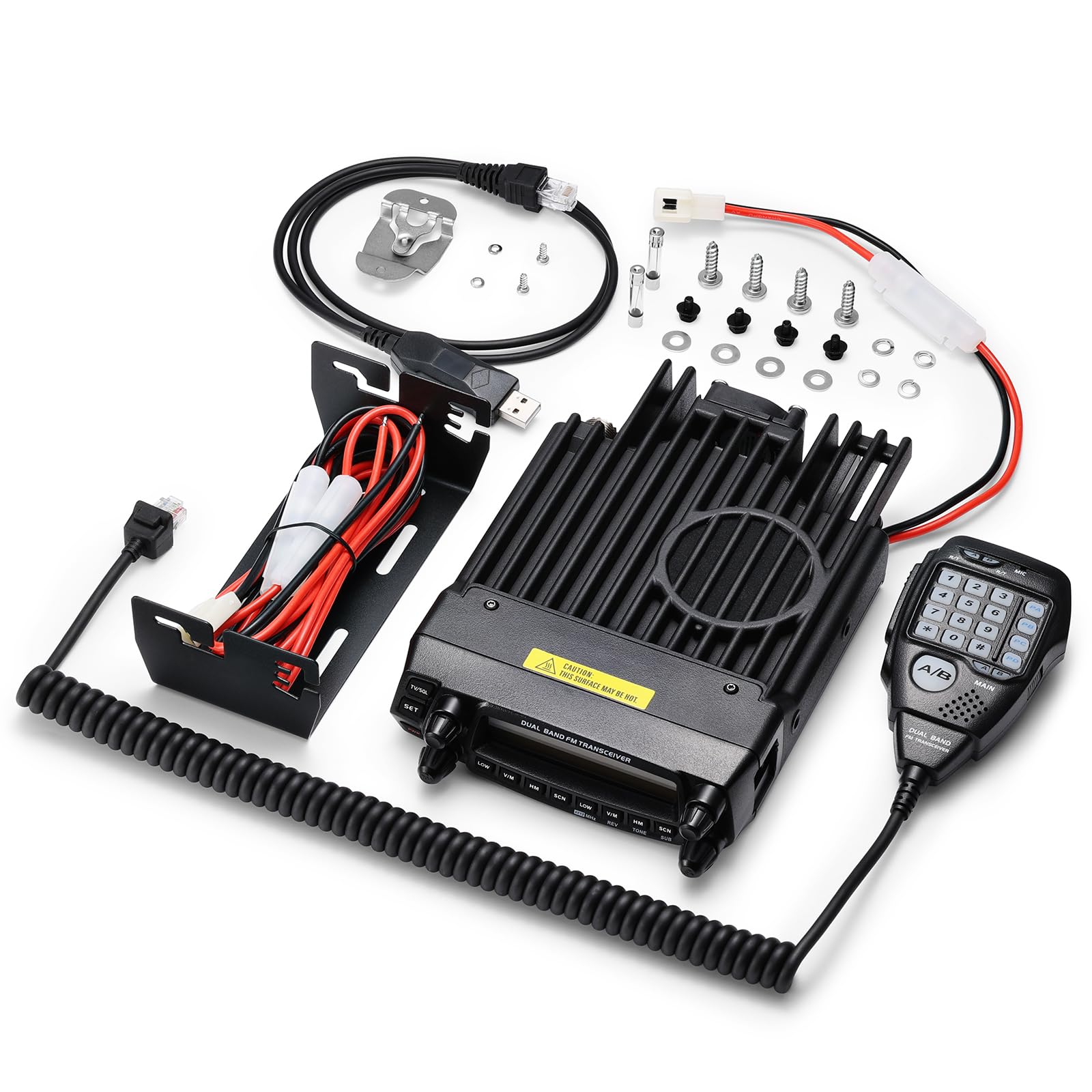 Radioddity DB50 Dual Band Mobile Radio Transceiver, UHF VHF 50W High Power Amateur Ham Radio, Multi-Band Receiver with Detachable Front Panel, Programming Cable, CTCSS/DCS, Chirp Programmable - Image 7