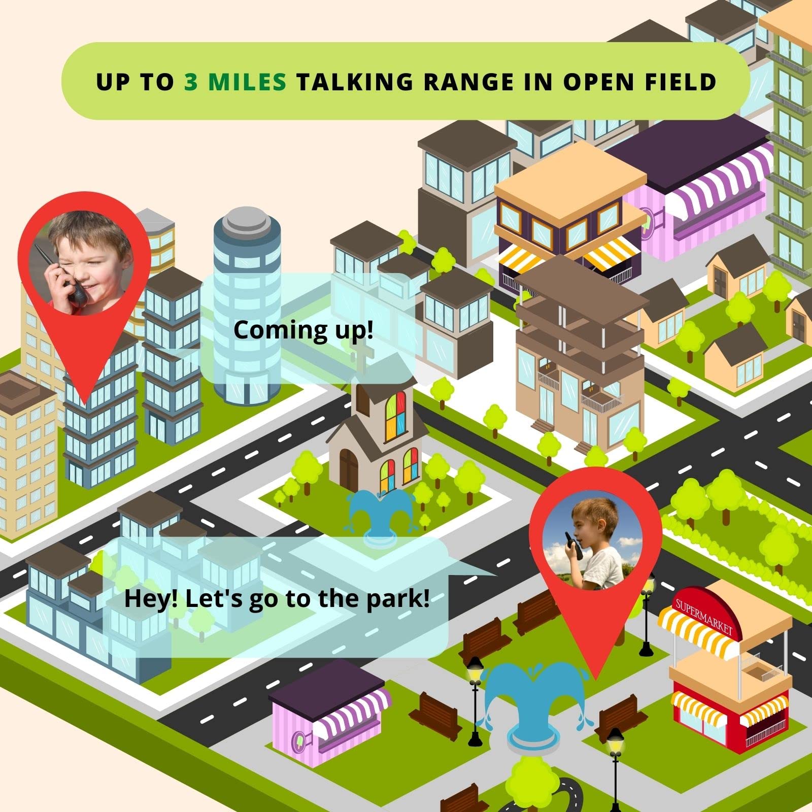 Radioddity FS-T3 Walkie Talkies for Adults Kids Long Range 4 Pack Rechargeable Walky Talky FRS Two Way Radio, 22 Channels USB Charging with Flashlight Earpiece for Camping - Image 3