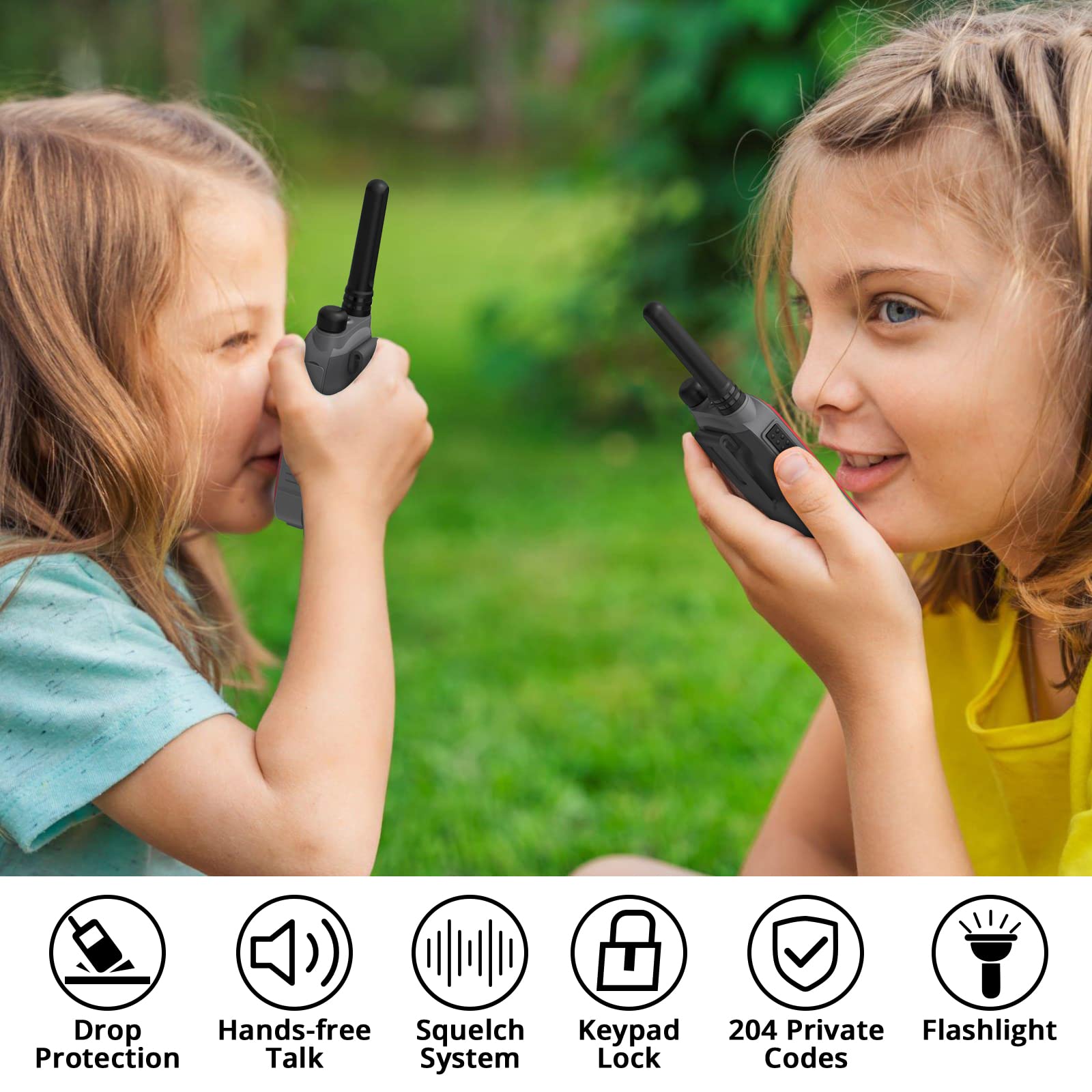 Radioddity FS-T3 Walkie Talkies for Adults Kids Long Range 4 Pack Rechargeable Walky Talky FRS Two Way Radio, 22 Channels USB Charging with Flashlight Earpiece for Camping - Image 4