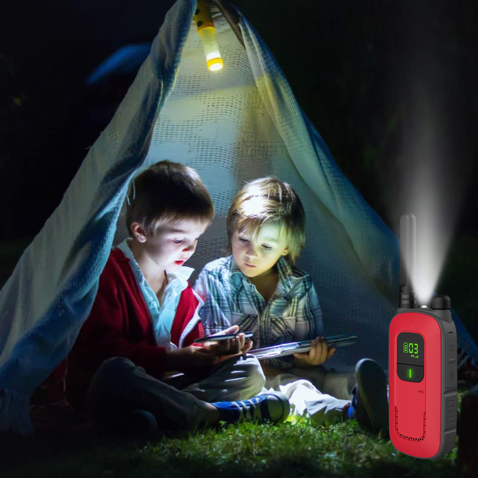 Radioddity FS-T3 Walkie Talkies for Adults Kids Long Range 4 Pack Rechargeable Walky Talky FRS Two Way Radio, 22 Channels USB Charging with Flashlight Earpiece for Camping - Image 5