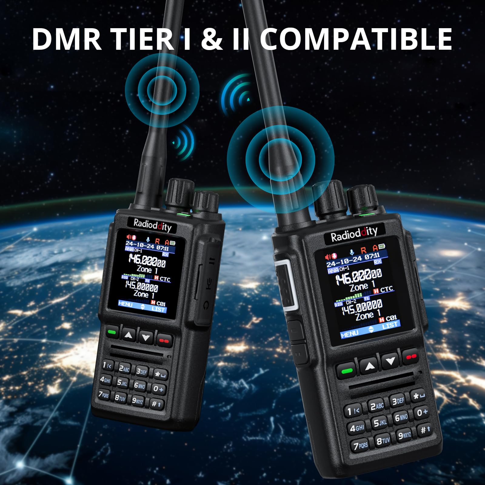 Radioddity GD-168 Dual Band DMR Ham Radio Handheld, Two Way Radio with 2 Batteries, 500K Contacts, 10,000 Talk Groups, Noise Reduction, Satellite Communicate, Support USB-C Charging & Programming - Image 7
