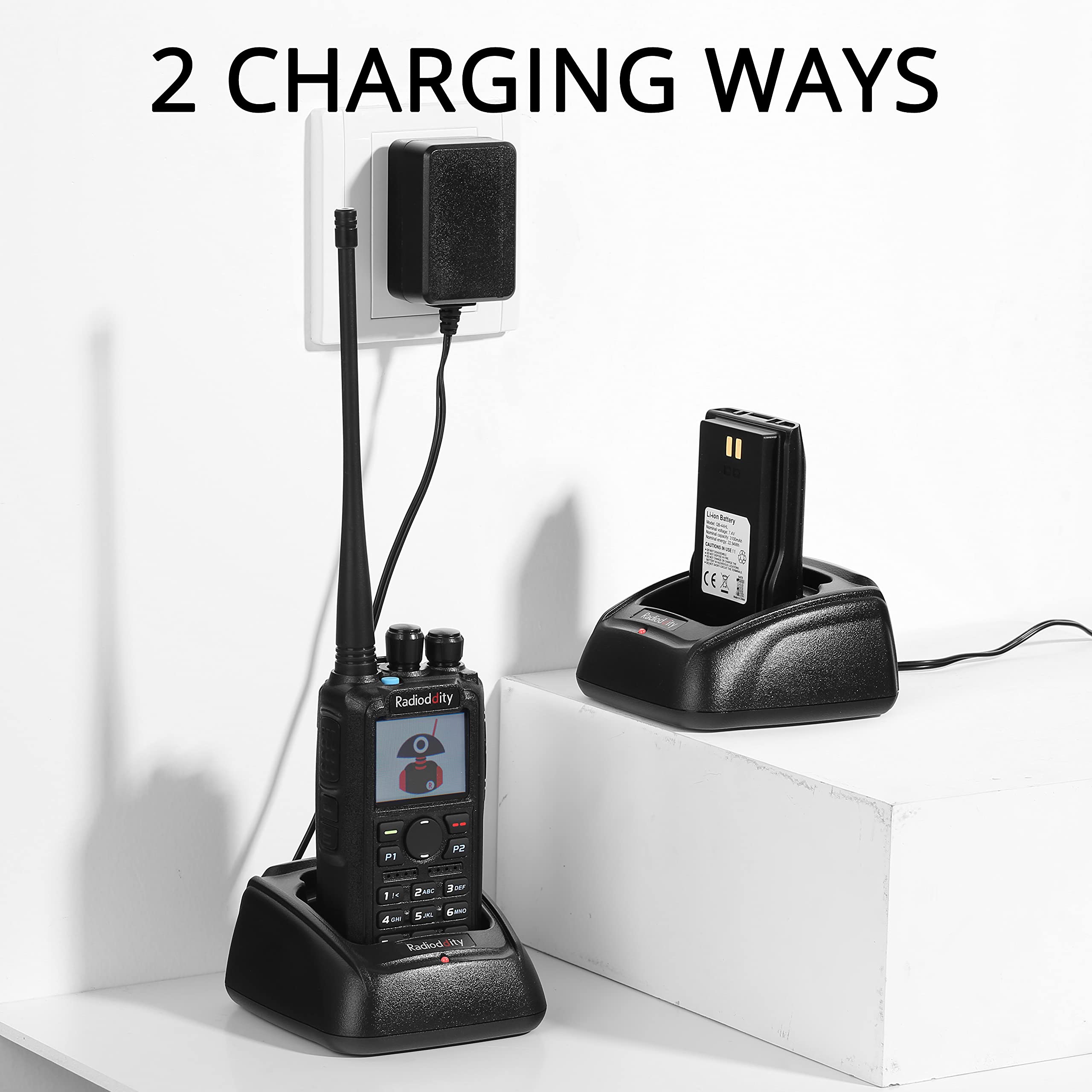 Radioddity GD-AT10G DMR Handheld Ham Radio 10W Digital Analog Long Range (UHF Only) with GPS APRS, 3100mAh Rechargeable Battery, Work with Hotspot Black - Image 7