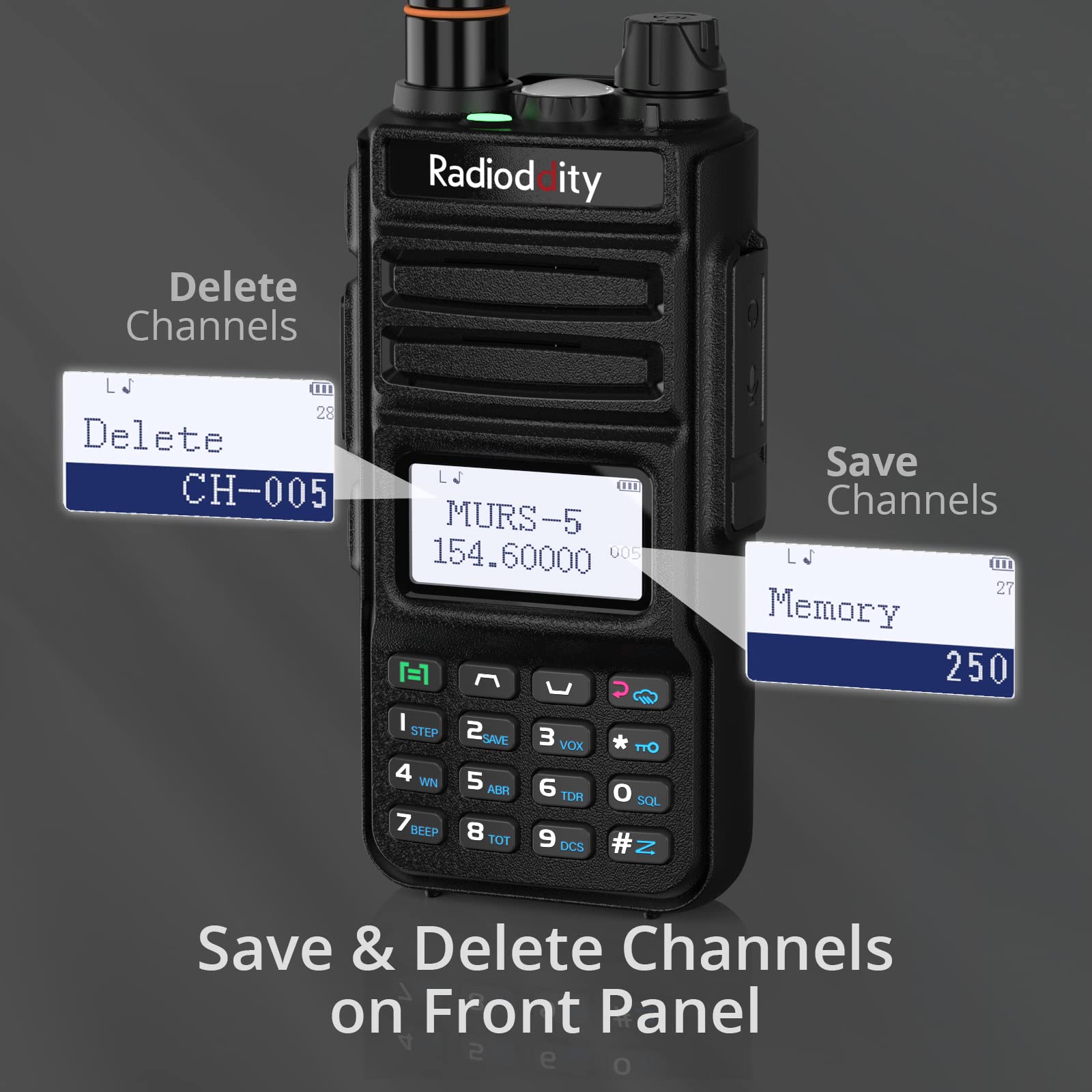Radioddity MU-5 MURS Radio, License Free Two-Way Radio Rechargeable, Display Sync for Industrial Business Retail - Image 5