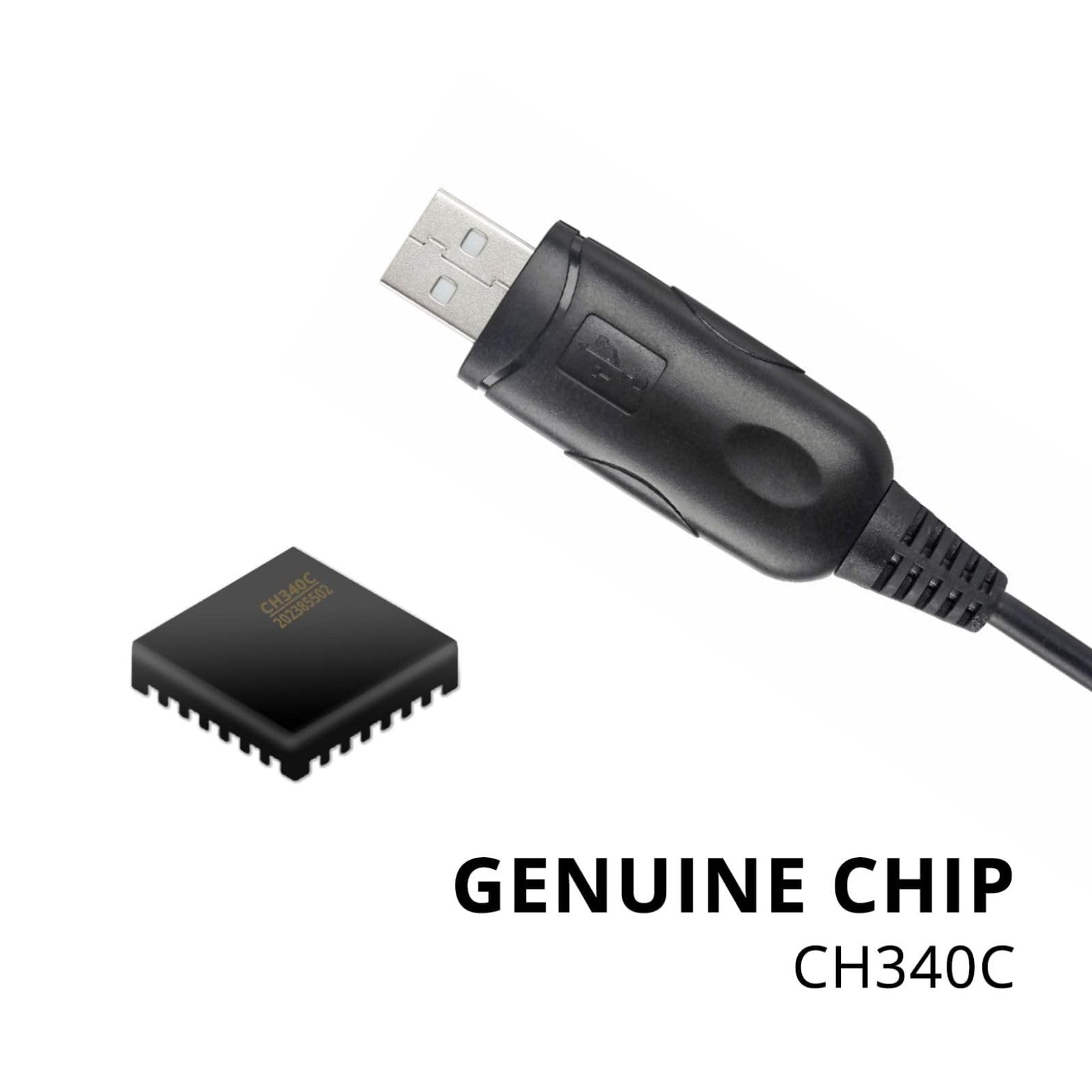 Radioddity PC002 USB Programming Cable CH340C Chip, 2-Pin K Plug, Plug and Play, Compatible with Windows 7, 8, 9, 10, 11, GM-30 GS-5B BaoFeng UV-5X UV-5R BF888S BF-F8HP Two Way Radios - Image 3