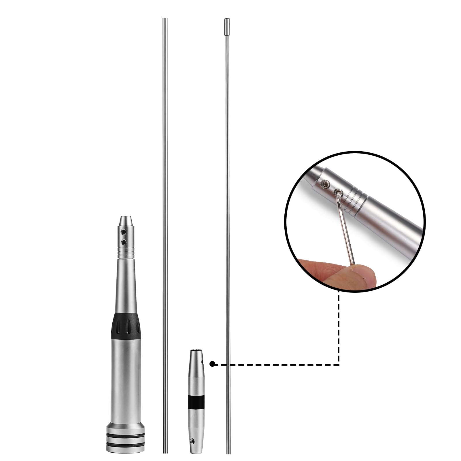Radioddity UV-711 Whip Antenna 31inch UHF/VHF Dual Band 144/430Mhz High Gain Stainless Steel Mobile Antenna PL-259 (UHF-Male) Connector for Ham Mobile Radio Transceiver - Image 5